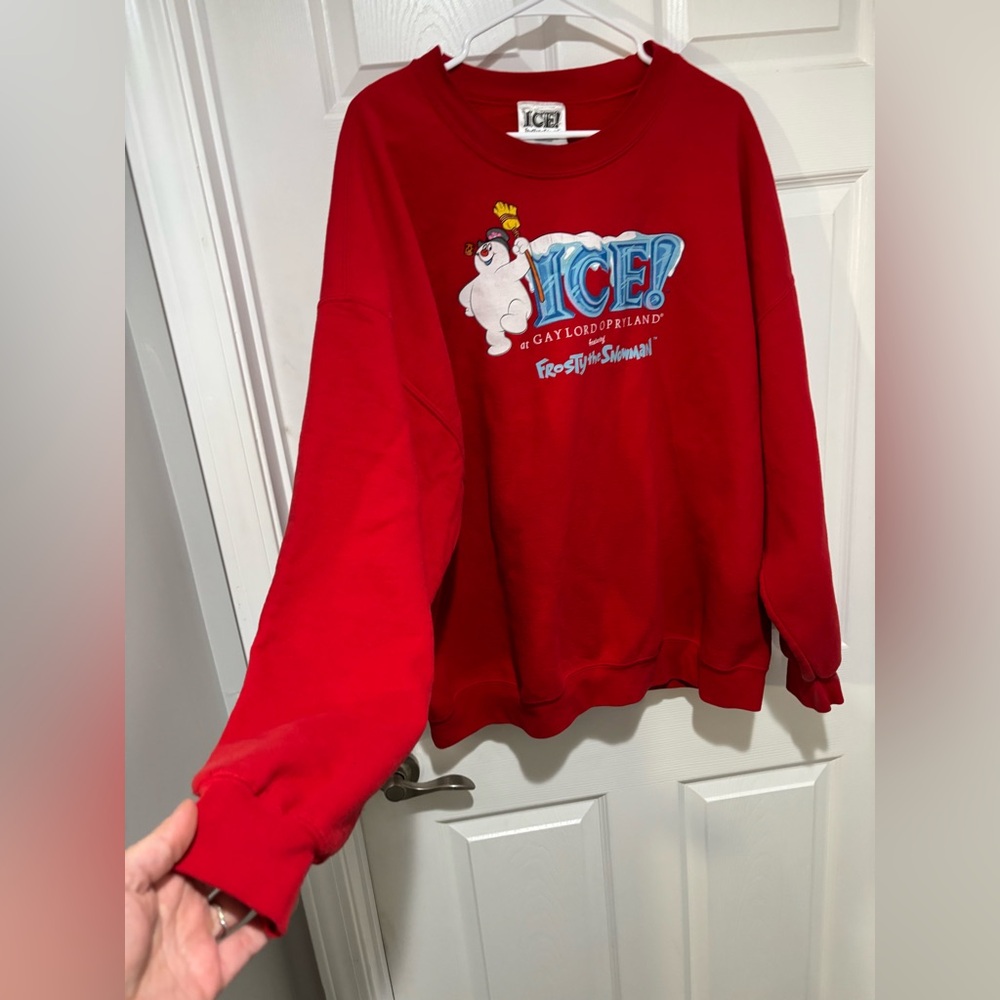 Red Frosty the Snowman Ice at Gaylord Opryland Crew Sweatshirt - Picture 5 of 7